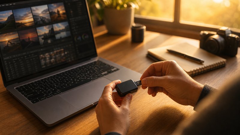 Hands copying OnionOS files to a microSD card during a Miyoo Mini Plus setup