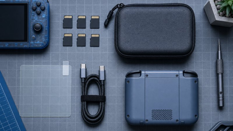 MicroSD card, case, and screen protector accessories for retro gaming handhelds under $100