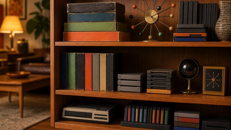 Shelf collection of vintage game boxes and atomic-age decor behind this Fallout games ranked countdown